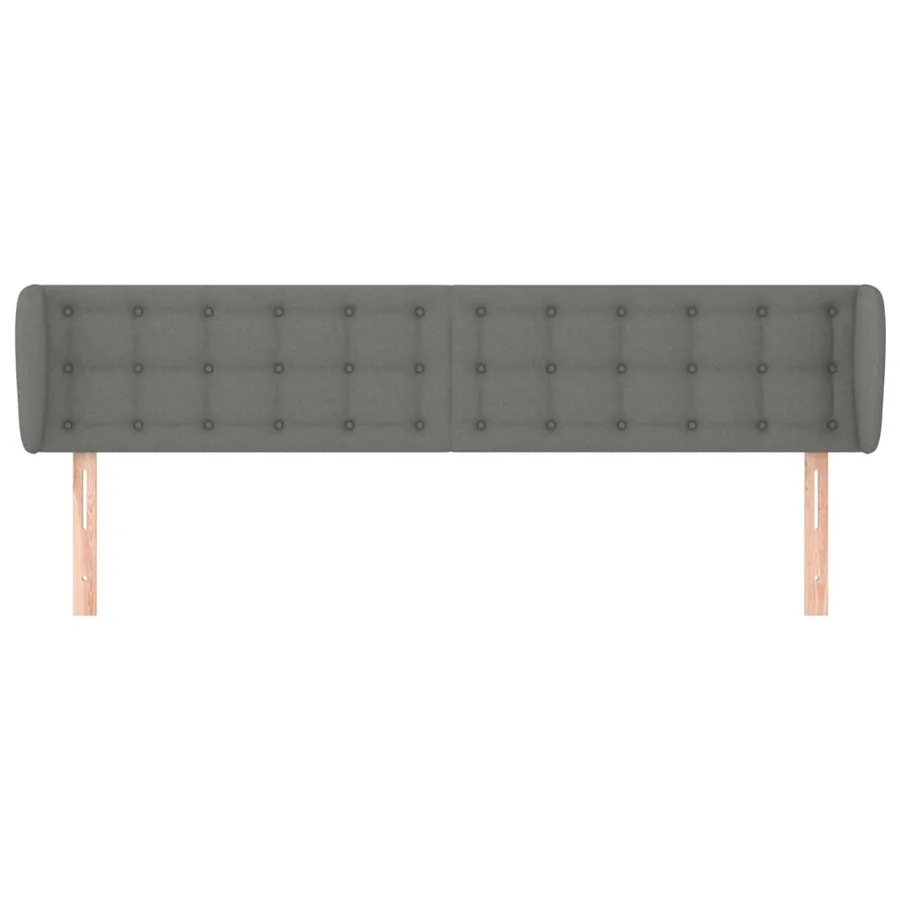 Tête de lit avec oreilles Gris foncé 203x16x78/88 cm Tissu - 3