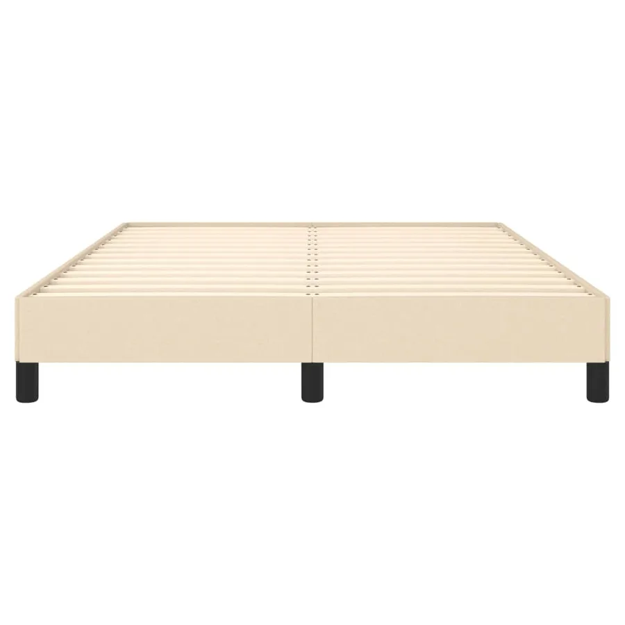 Cadre de lit sans matelas crème 140x200 cm tissu - 5
