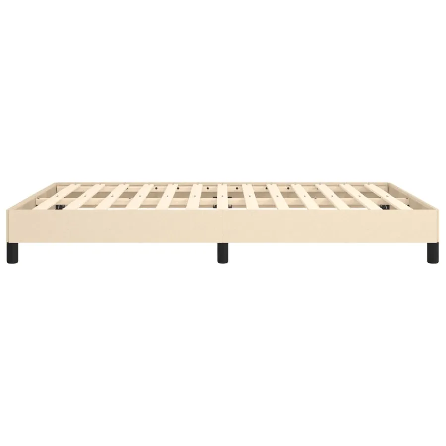 Cadre de lit sans matelas crème 140x200 cm tissu - 6