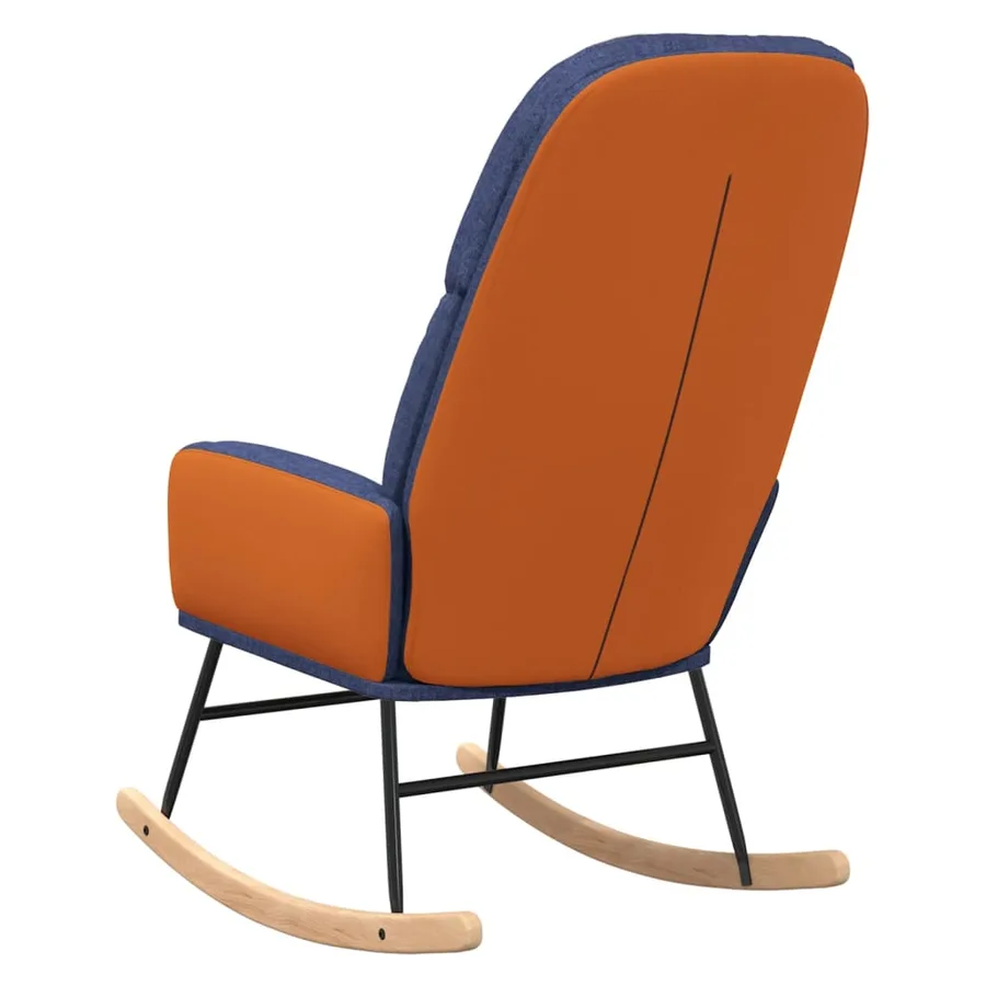 Chaise à bascule Bleu Tissu - 5