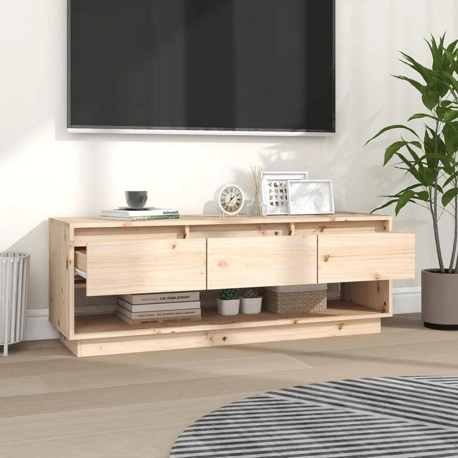 Meuble TV 110,5x34x40 cm Bois de pin massif - 7