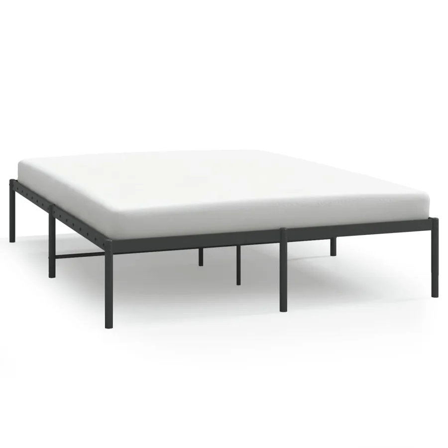Cadre de lit métal sans matelas noir 160x200 cm - 2