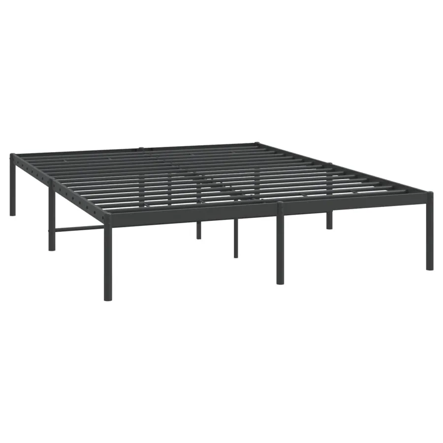 Cadre de lit métal sans matelas noir 160x200 cm - 3