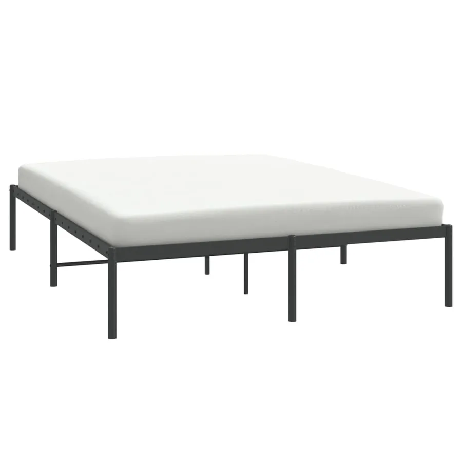 Cadre de lit métal sans matelas noir 160x200 cm - 4