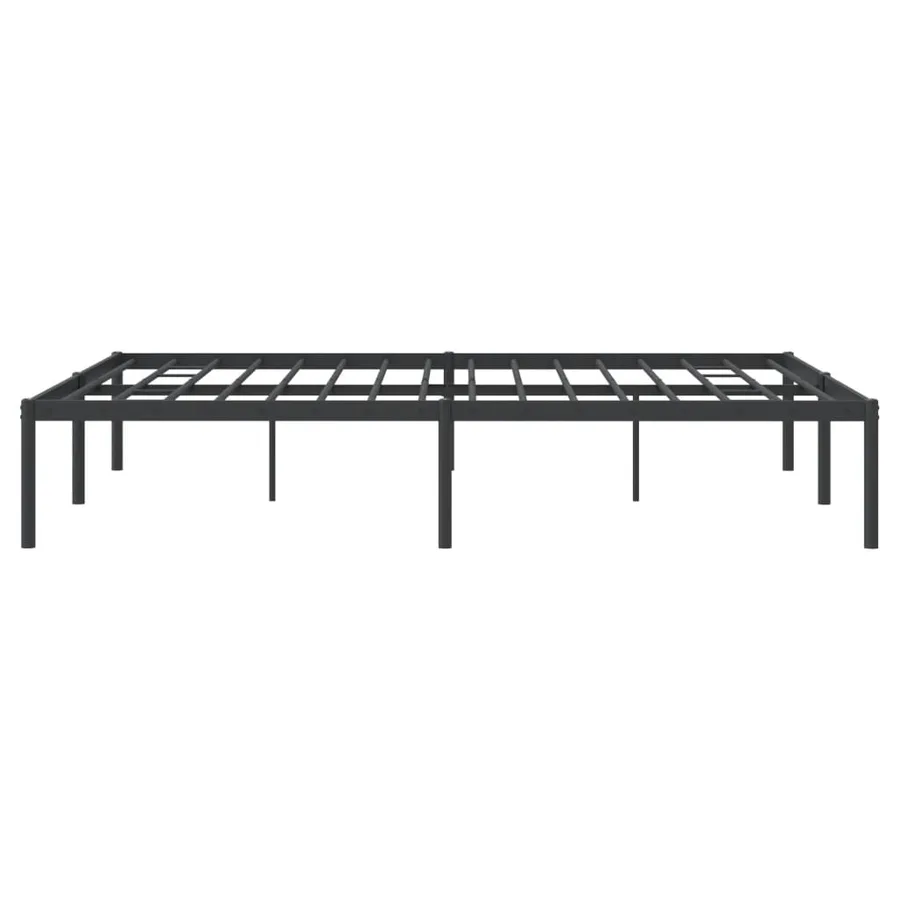 Cadre de lit métal sans matelas noir 160x200 cm - 6