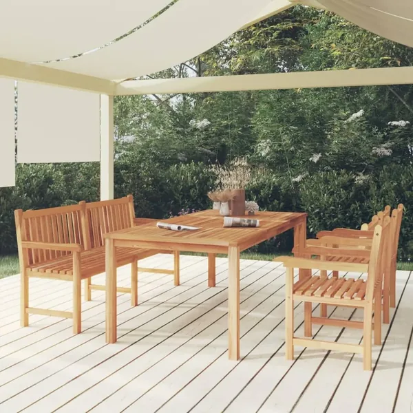 Ensemble à manger de jardin 4 pcs Bois de teck massif