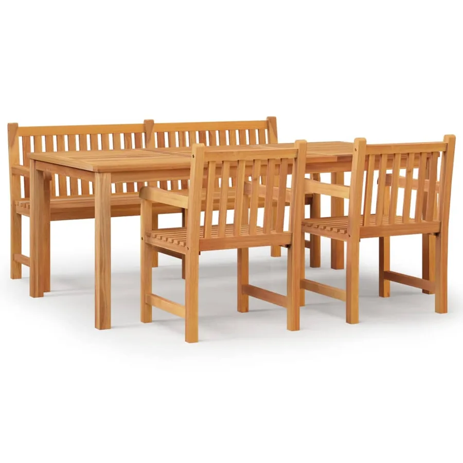 Ensemble à manger de jardin 4 pcs Bois de teck massif - 2