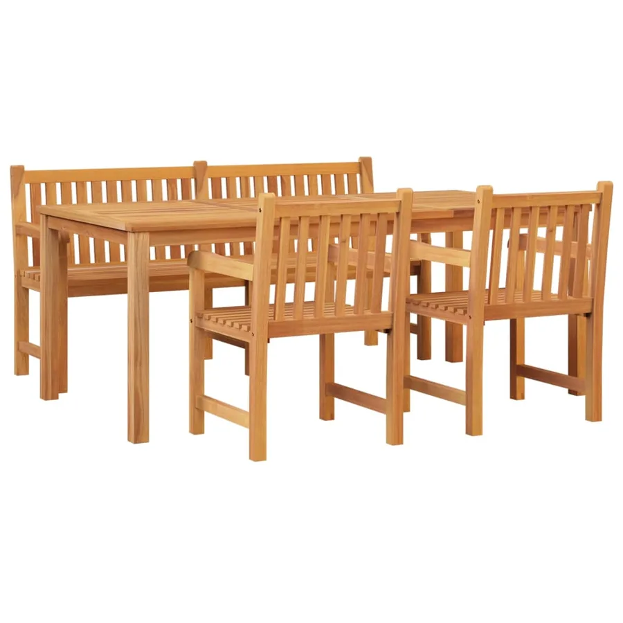 Ensemble à manger de jardin 4 pcs Bois de teck massif - 3