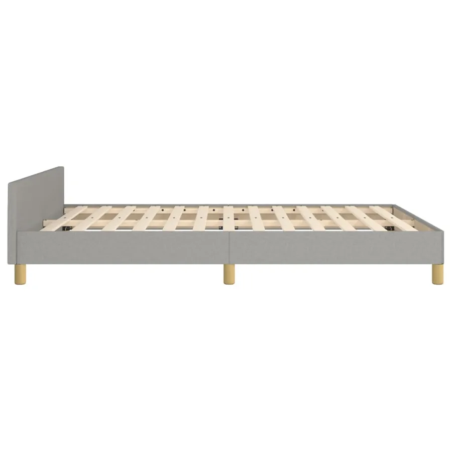 Cadre de lit sans matelas gris clair 140x200 cm tissu - 7