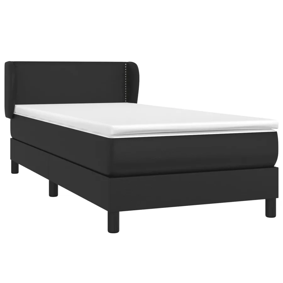 Sommier à lattes de lit avec matelas Noir 80x200cm Similicuir - 3
