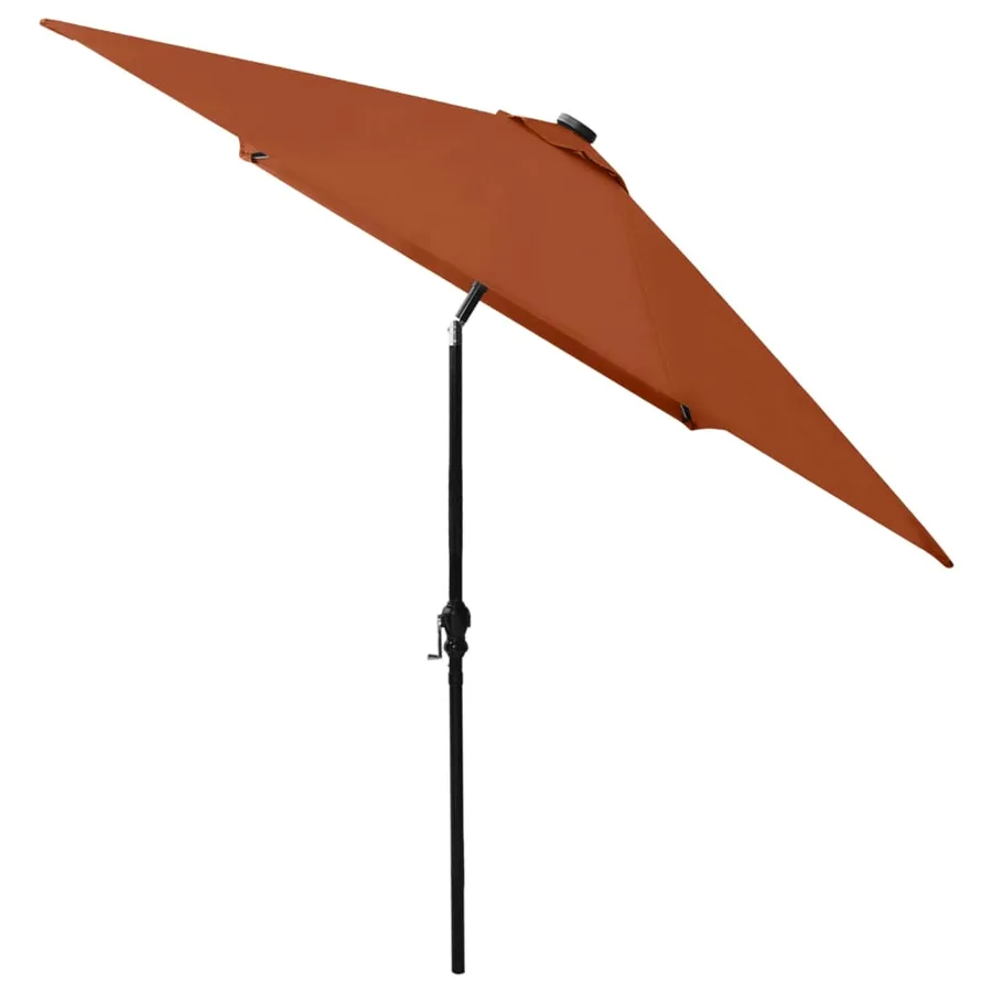 Parasol de jardin avec LED et mât en acier terre cuite 2x3 m - 5