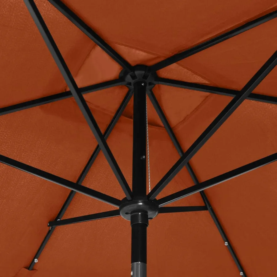 Parasol de jardin avec LED et mât en acier terre cuite 2x3 m - 9