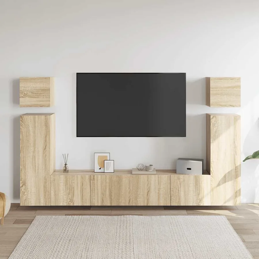 Ensemble de meuble TV 8 pcs Chêne sonoma Bois d'ingénierie