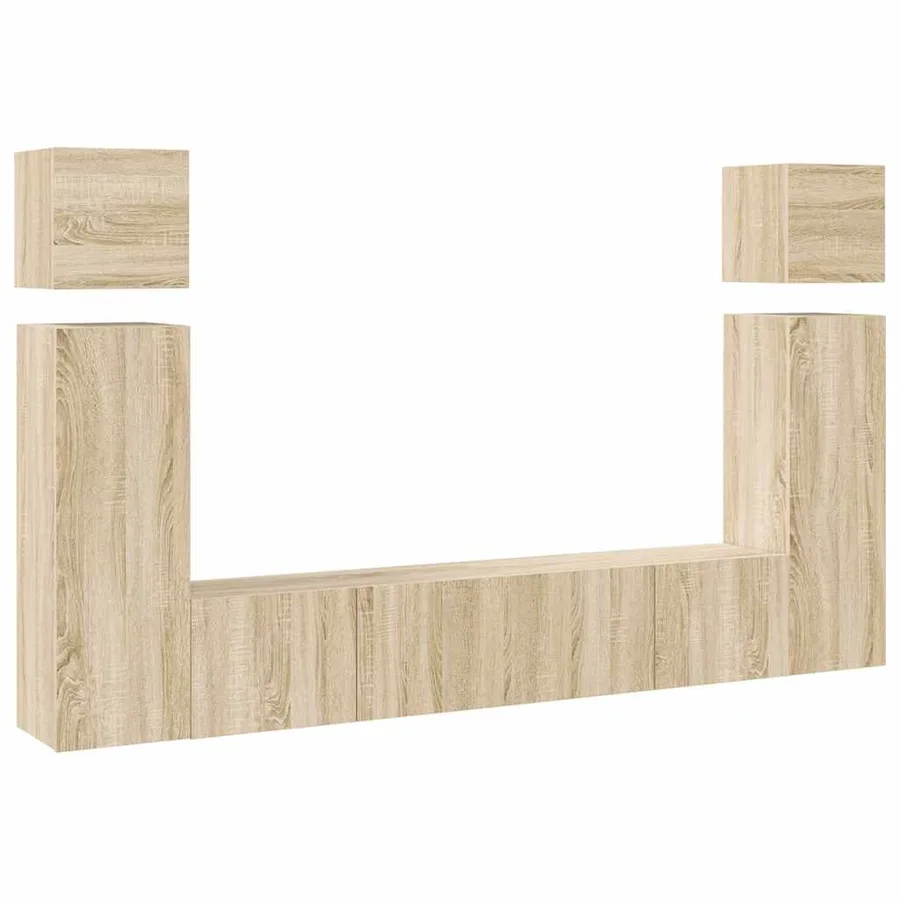 Ensemble de meuble TV 8 pcs Chêne sonoma Bois d'ingénierie - 2