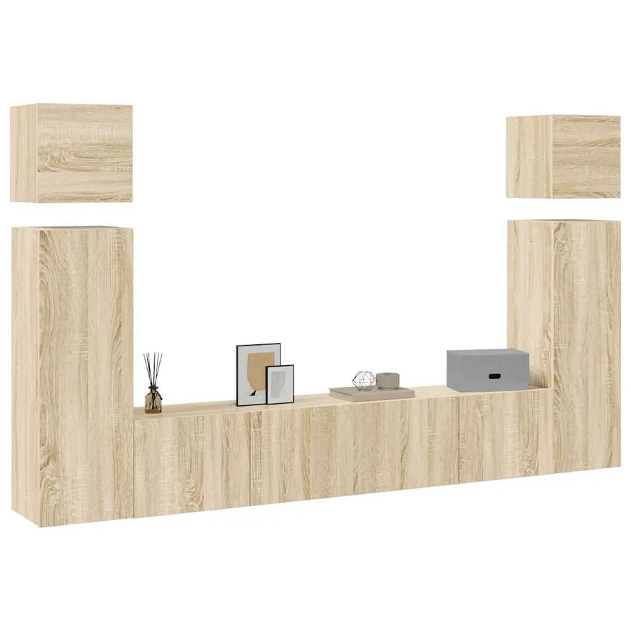 Ensemble de meuble TV 8 pcs Chêne sonoma Bois d'ingénierie - 3