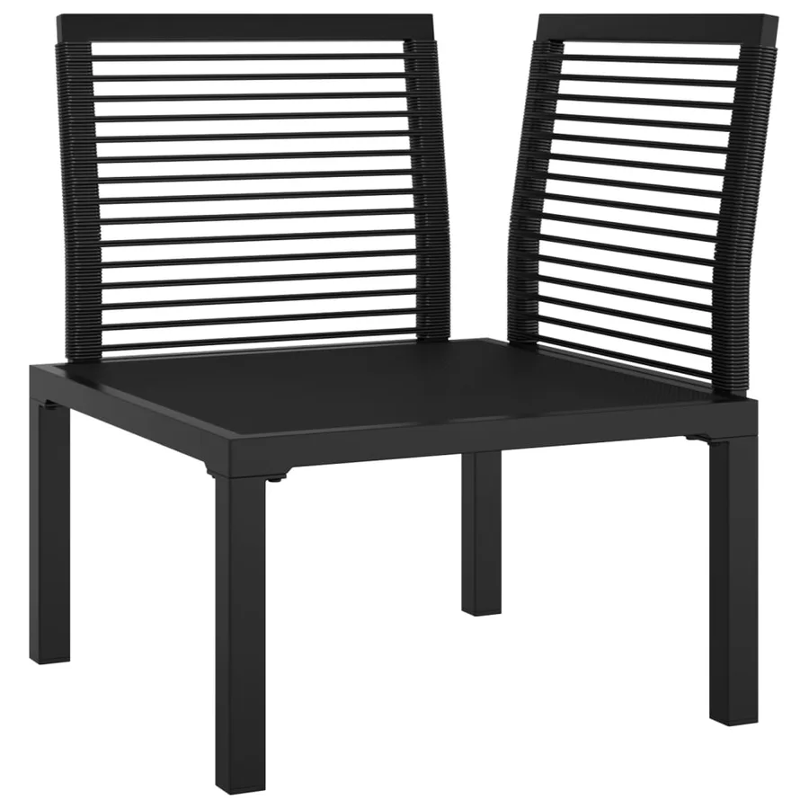 Chaise d'angle de jardin avec coussins noir/gris résine tressée - 6