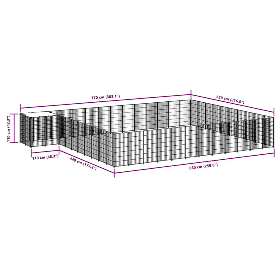 Chenil Noir 37,51 m² Acier - 7