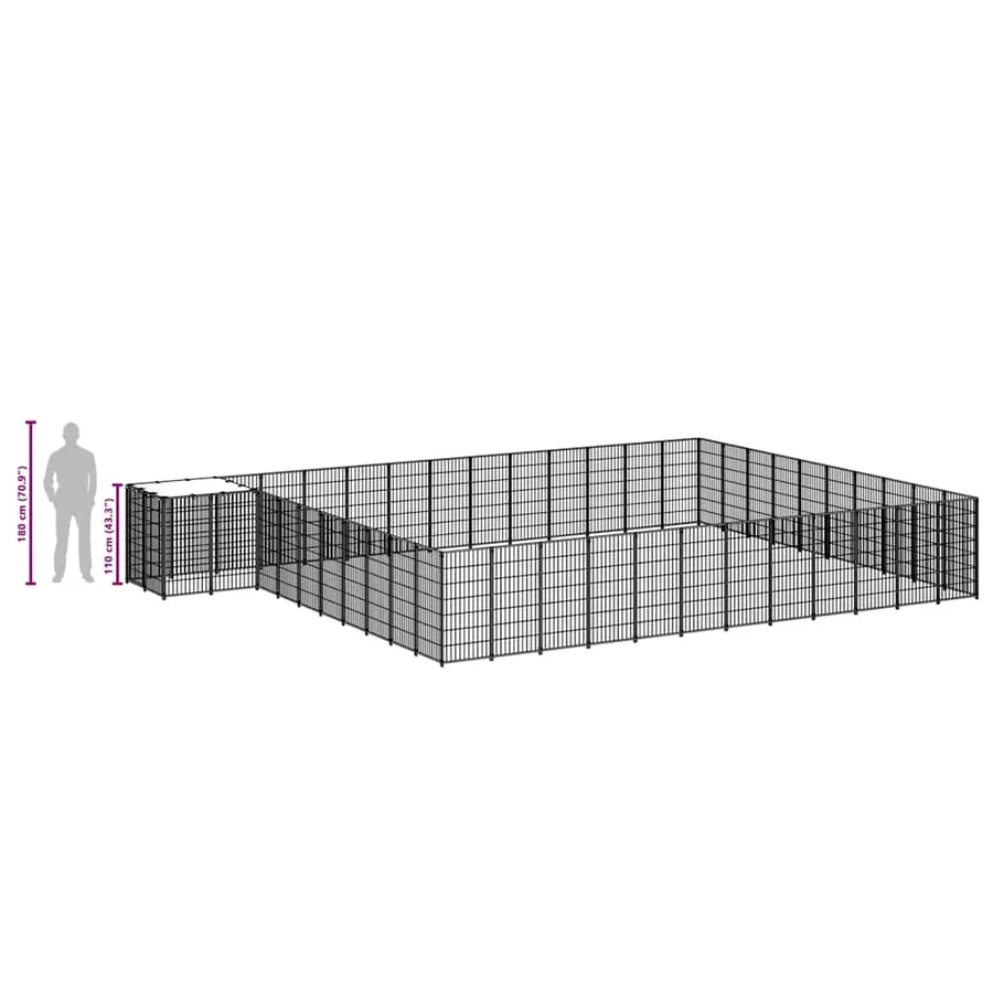 Chenil Noir 37,51 m² Acier - 8