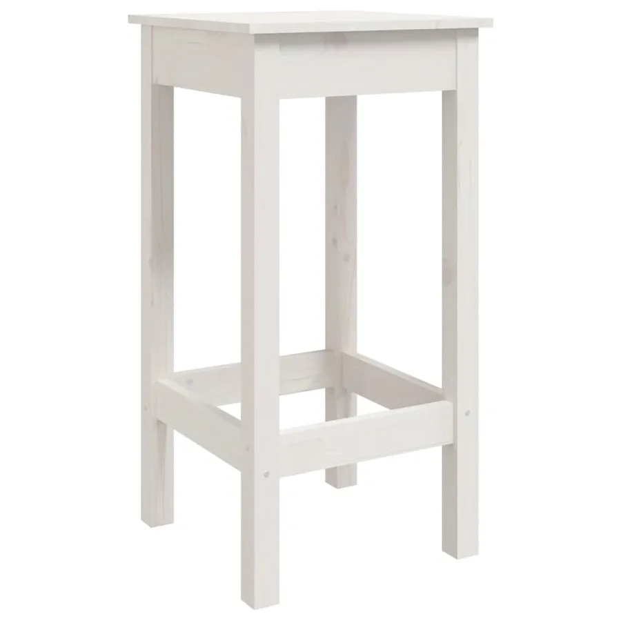 Ensemble de bar de jardin 3 pcs blanc bois de pin massif - 6