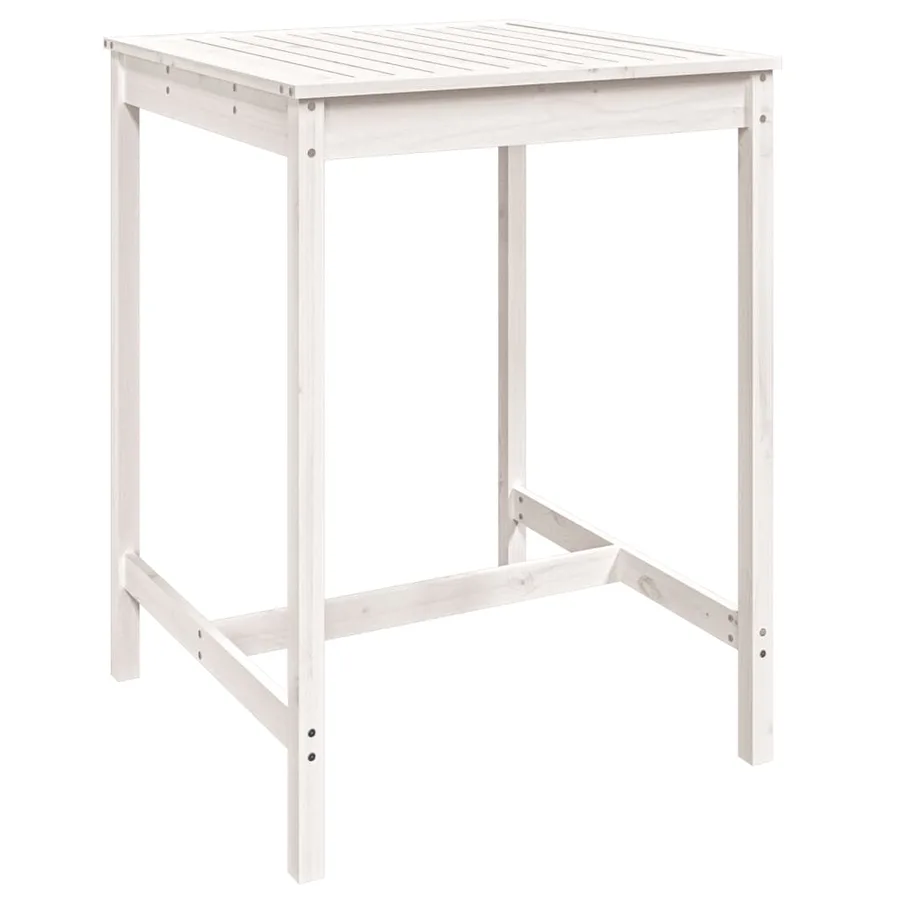 Ensemble de bar de jardin 3 pcs blanc bois de pin massif - 7
