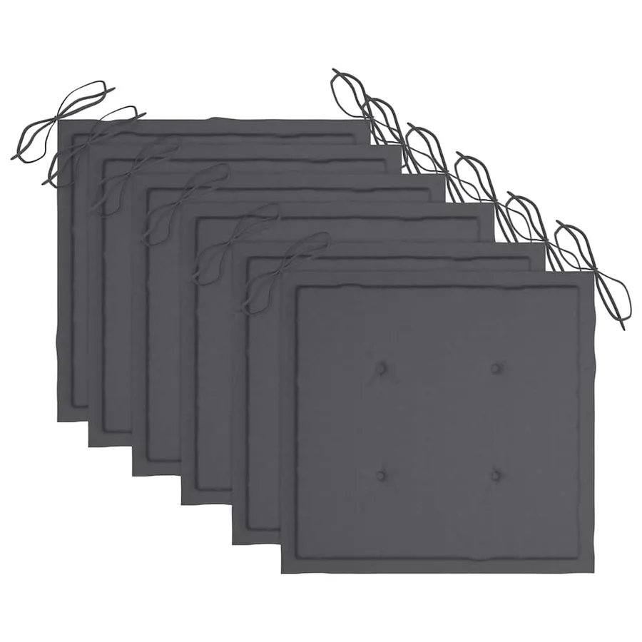 Chaises pliables de jardin lot de 6 avec coussins Bois d'acacia - 9