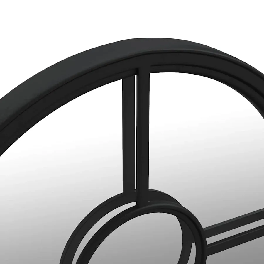 Miroir de jardin Noir 60x4 cm Fer Rond utilisation extérieure - 5