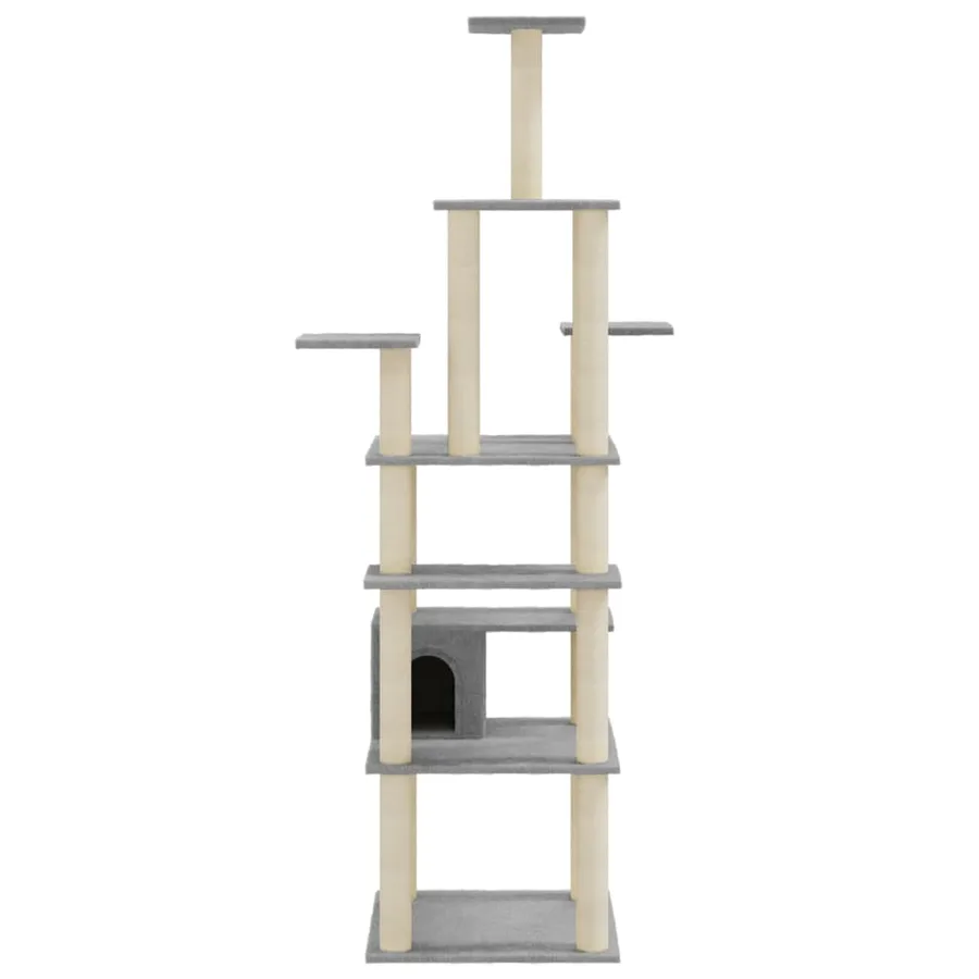Arbre à chat avec griffoirs en sisal Gris clair 183 cm - 4