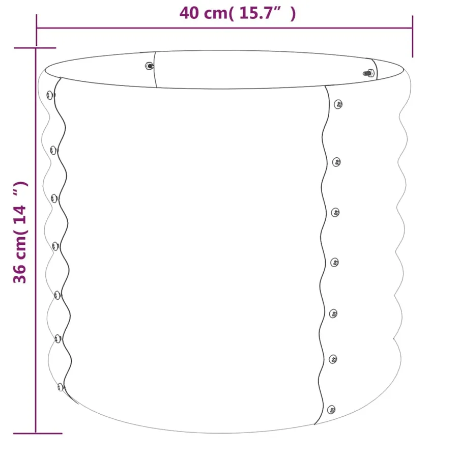 Jardinière de jardin Acier galvanisé 40x40x36 cm Marron - 4