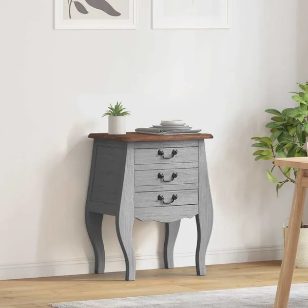 Table de chevet bois d'acajou massif 48x35x64 cm