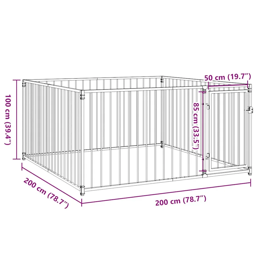 Chenil d'extérieur pour chiens 200 x 200 x 100 cm - 7