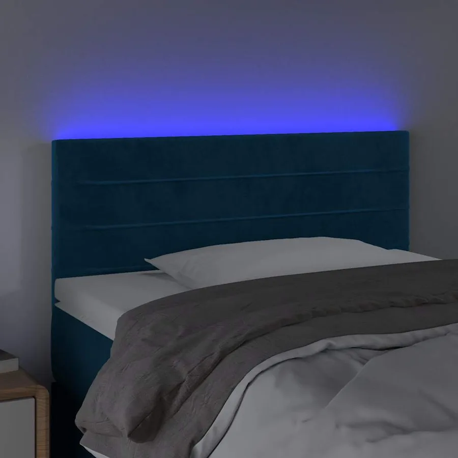 Tête de lit à LED Bleu foncé 90x5x78/88 cm Velours - 3