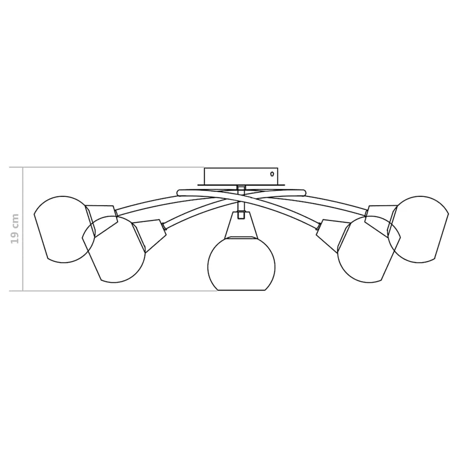 Plafonnier avec abat-jour en verre 5 ampoules E14 Blanc Bol - 9