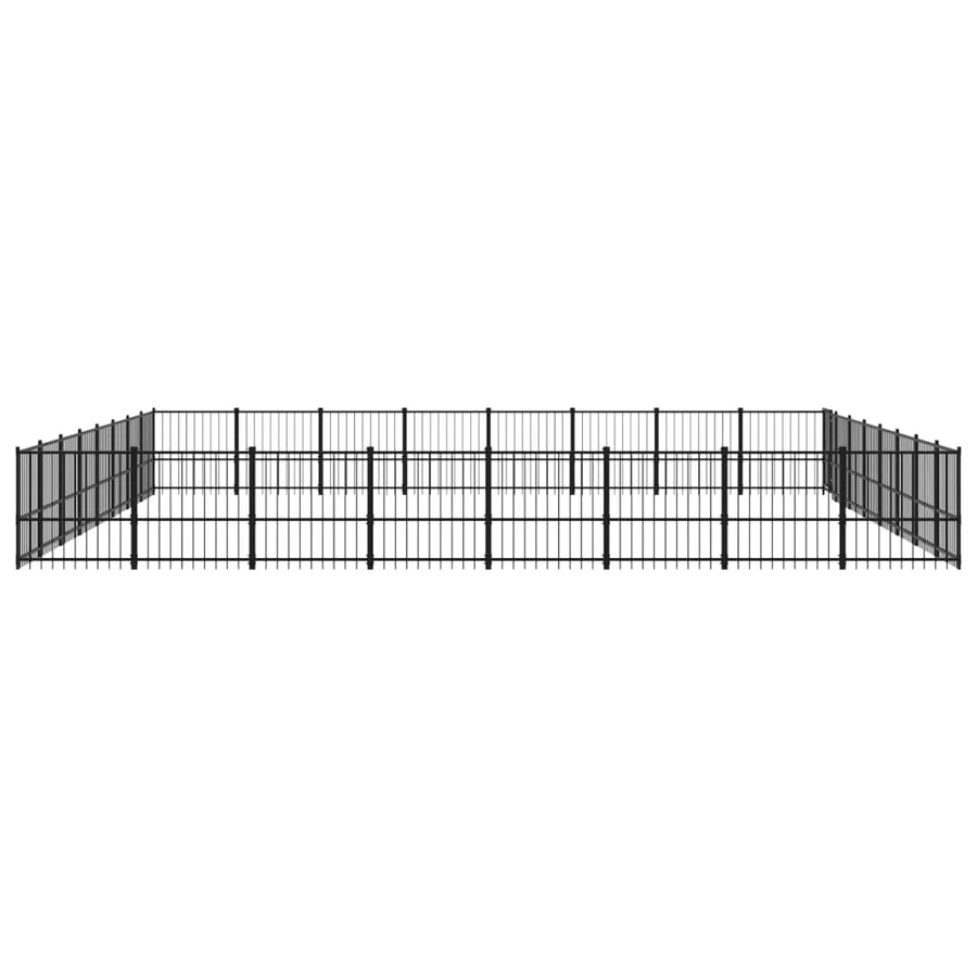 Chenil d'extérieur pour chiens Acier 60,22 m² - 4