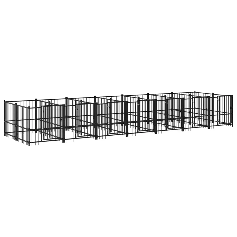 Chenil d'extérieur pour chiens Acier 13,14 m² - 2