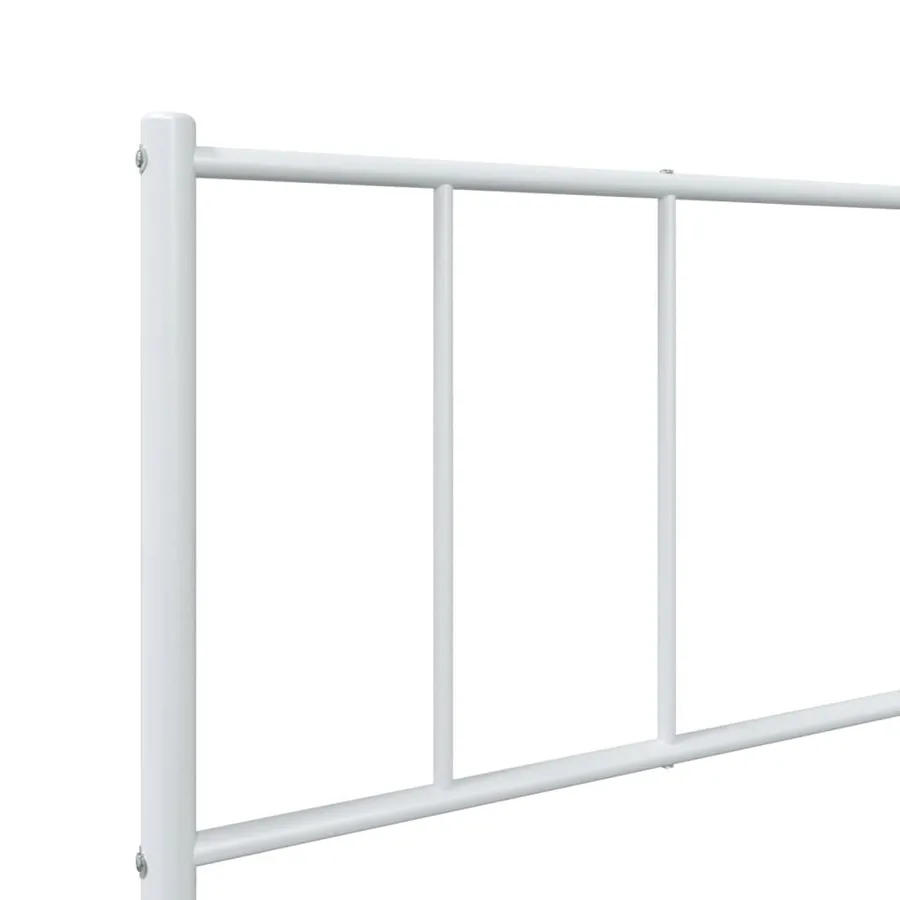 Cadre de lit métal sans matelas et tête de lit blanc 100x190 cm - 9