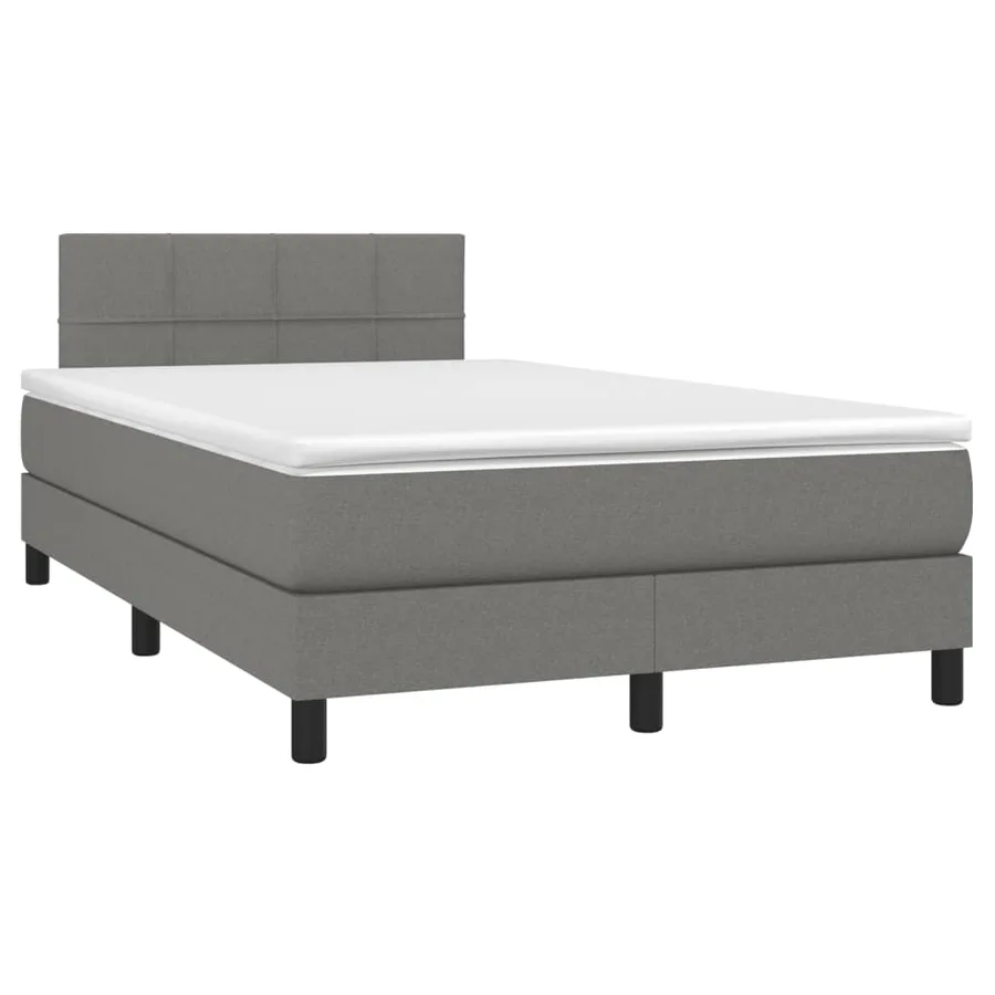Sommier à lattes de lit et matelas et LED Gris foncé 120x200 cm - 3