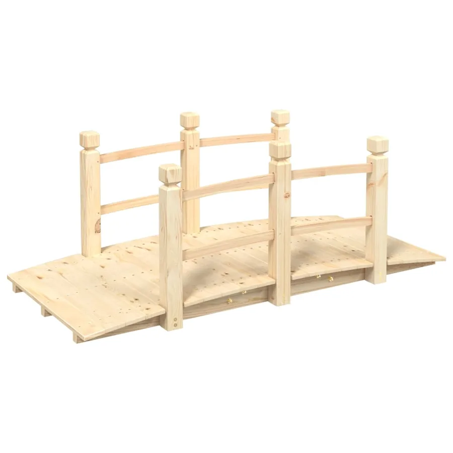 Pont de jardin avec garde-corps 150x67x56cm bois massif épicéa - 2