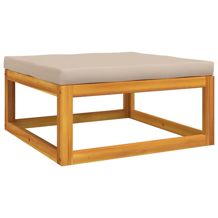 Salon de jardin 4 pcs avec coussins taupe bois massif - 6