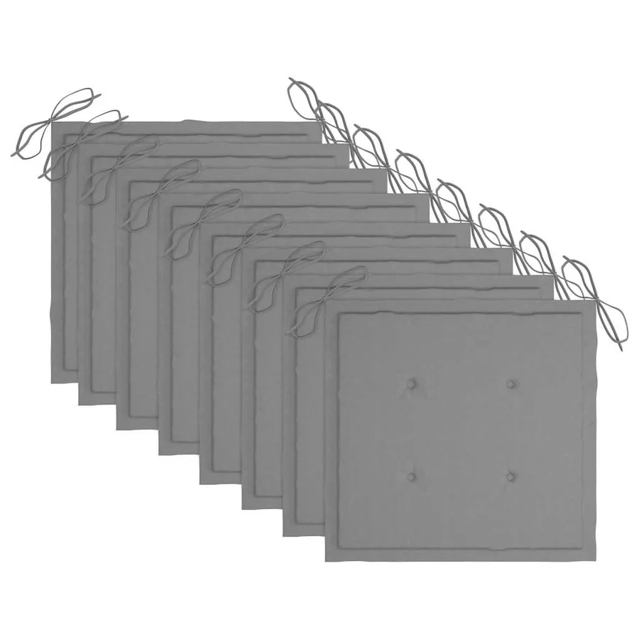 Chaises pliables de jardin lot de 8 avec coussins Bois d'acacia - 9