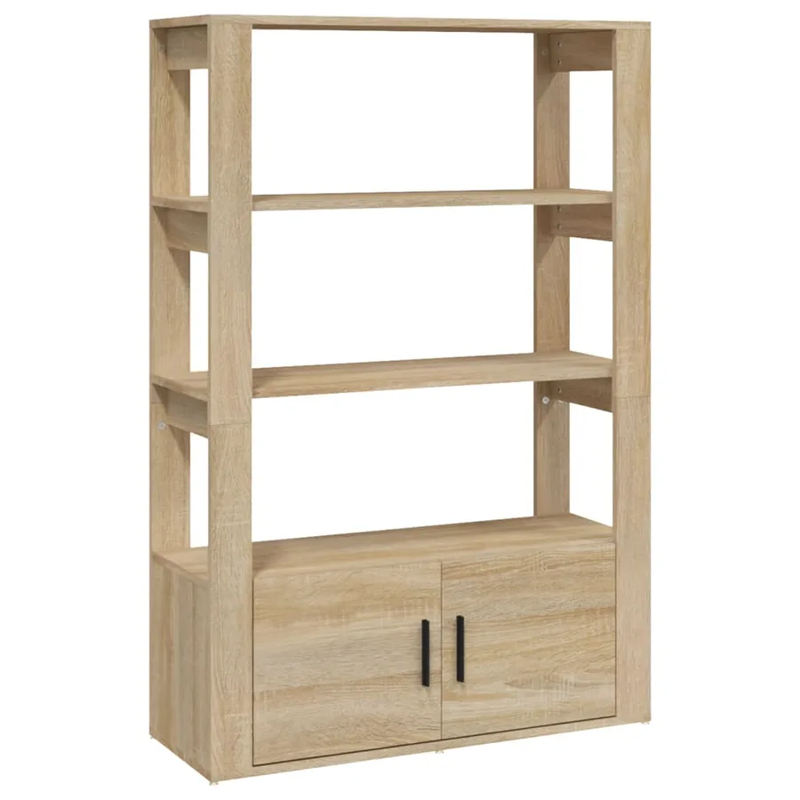 Buffet Chêne sonoma 80x30x119,5 cm Bois d'ingénierie - 2