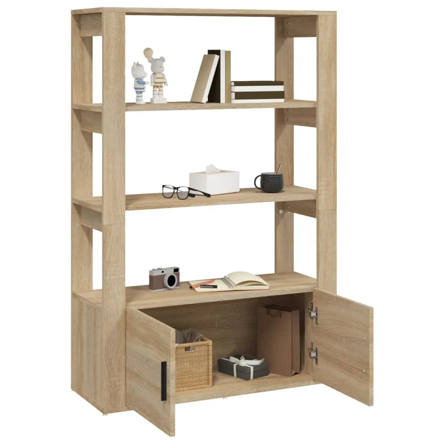 Buffet Chêne sonoma 80x30x119,5 cm Bois d'ingénierie - 5