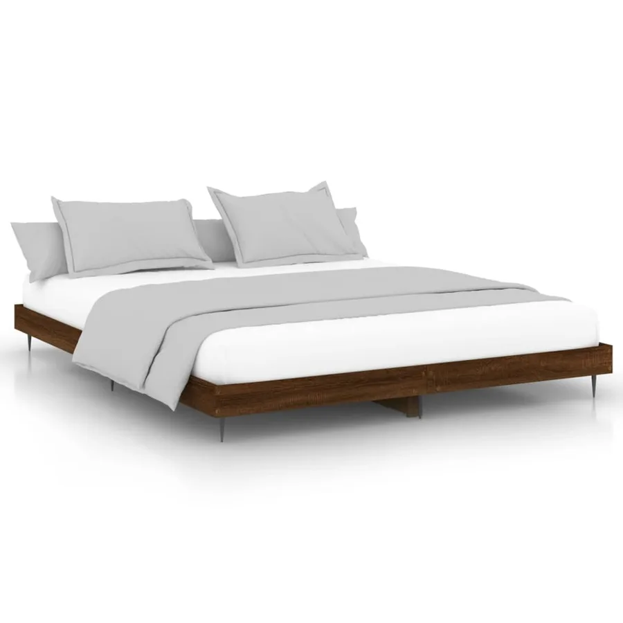 Cadre de lit sans matelas chêne marron 200x200 cm - 2