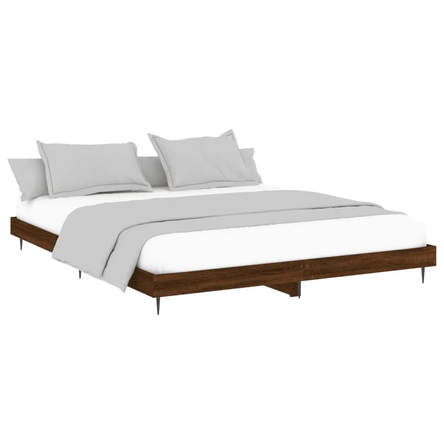 Cadre de lit sans matelas chêne marron 200x200 cm - 3