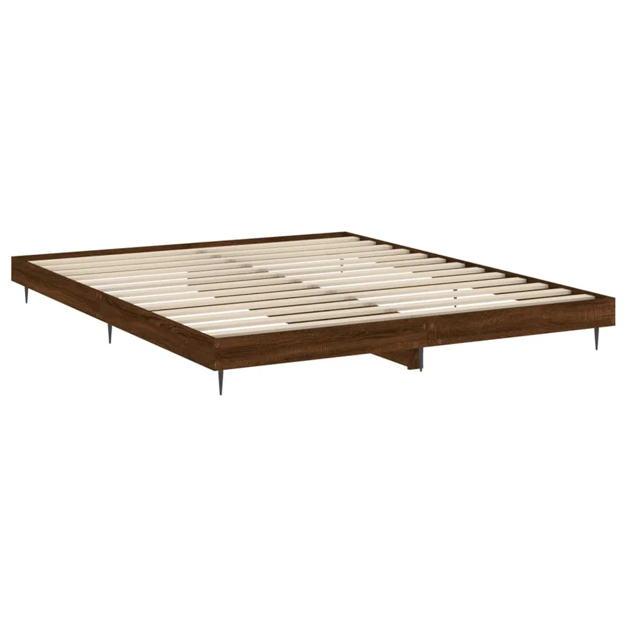 Cadre de lit sans matelas chêne marron 200x200 cm - 5