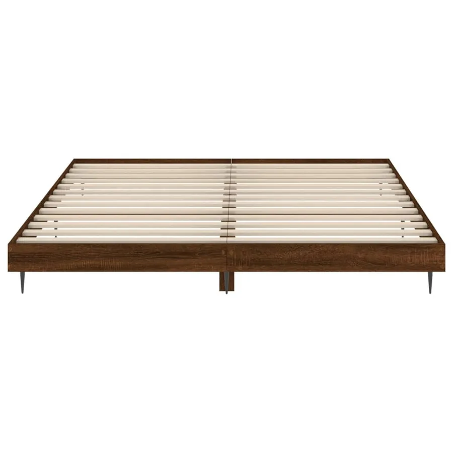 Cadre de lit sans matelas chêne marron 200x200 cm - 6