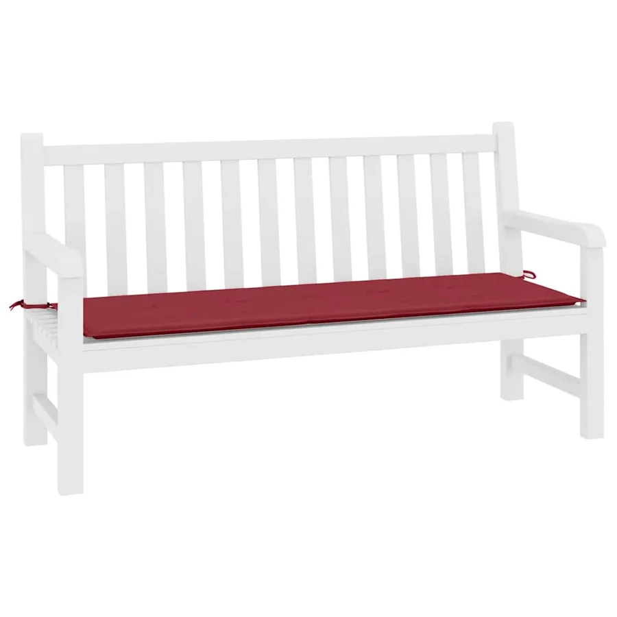 Coussin de banc de jardin rouge bordeaux 200x50x3 cm - 3