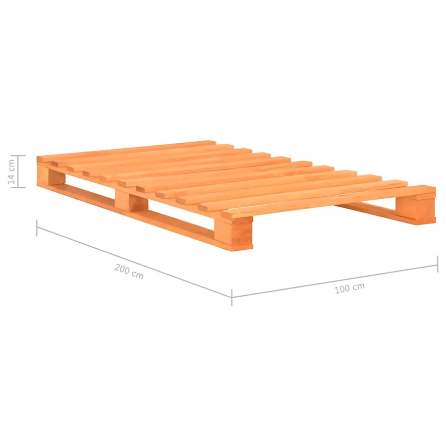 Cadre de lit de palette sans matelas 100x200cm bois massif - 7