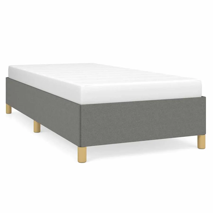 Cadre de lit sans matelas gris foncé 90x200 cm tissu - 2
