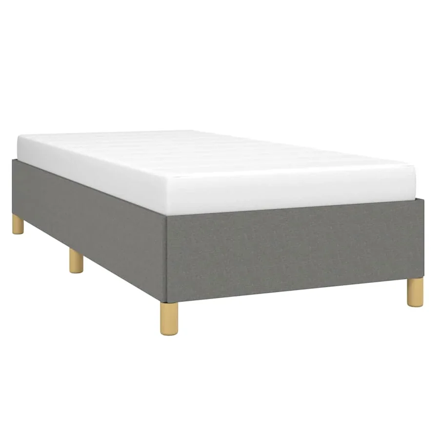Cadre de lit sans matelas gris foncé 90x200 cm tissu - 3