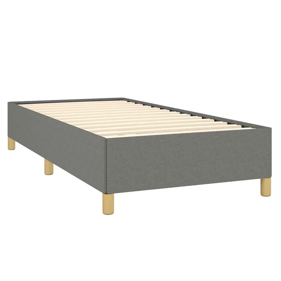 Cadre de lit sans matelas gris foncé 90x200 cm tissu - 4